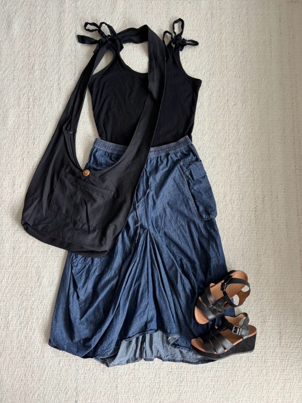 | Wave #ModaEtica | Navy Bubble Skirt Women’s size Large